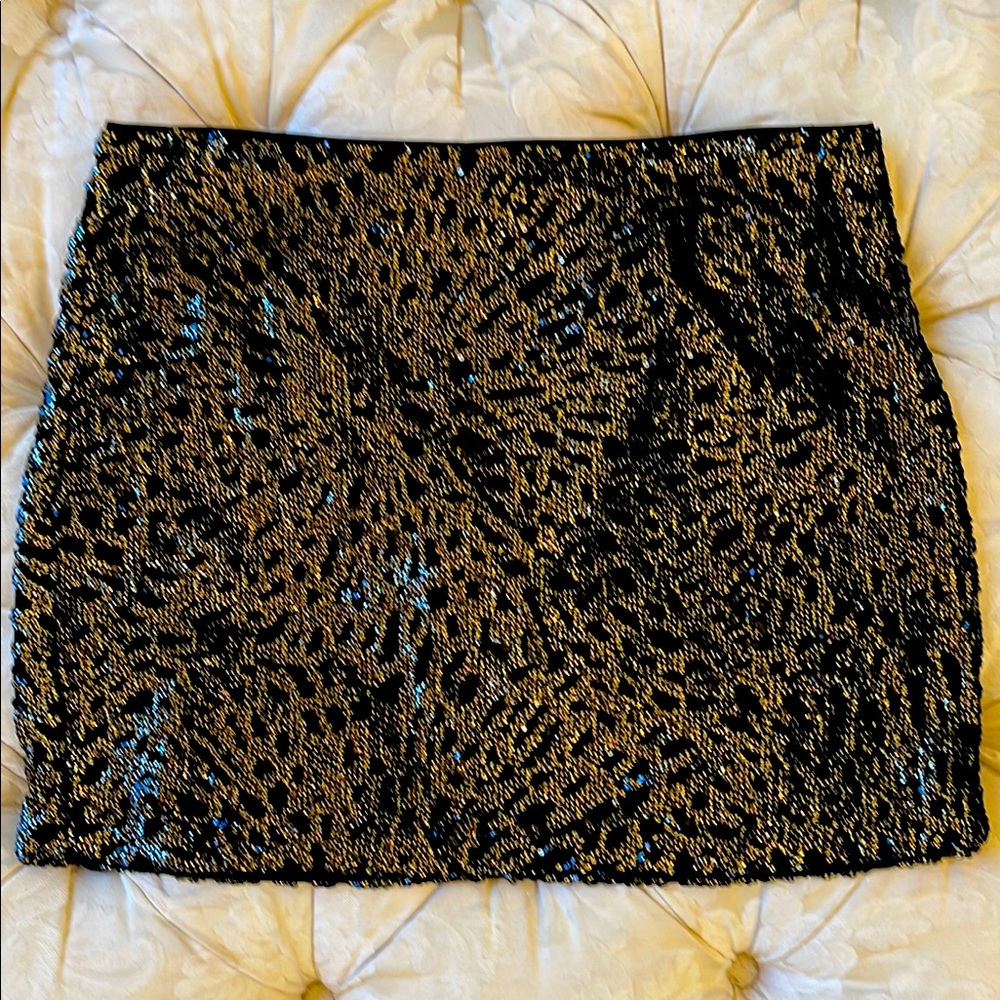 1. State Black and Gold Mini Skirt